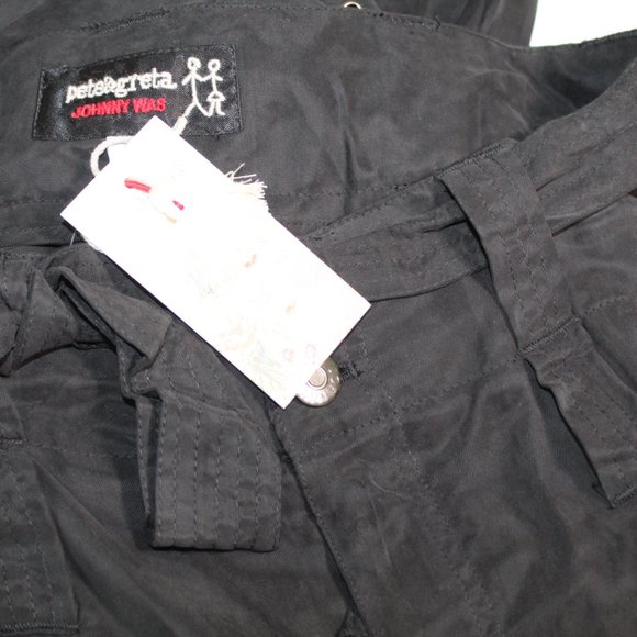 NWT - Johnny Was - HAILEY CARGO PANTS - Tie Belt in size 8 black - Picture 11 of 12